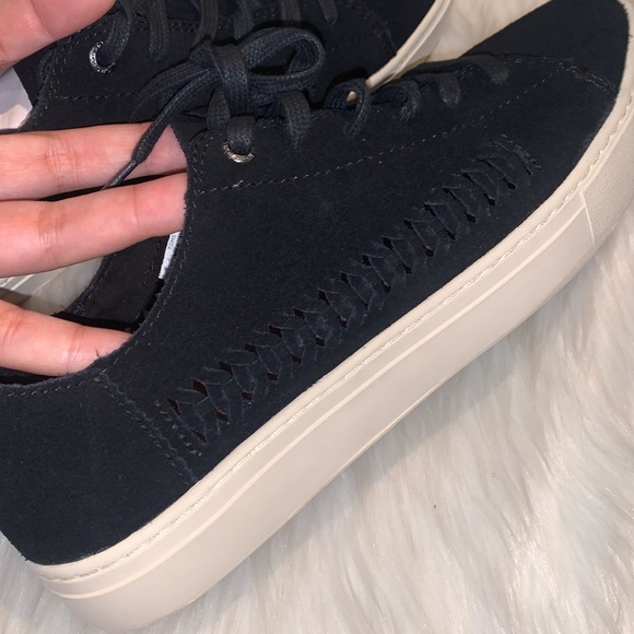 Toms Lenox Black Deconstructed Suede/Woven panel Sneakers Size 9.5 - Picture 8 of 13